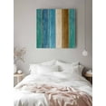 thumbnail image 3 of Canvas Print Wall Art Turquoise Brown Wood Grain Gradient Farmhouse Vintage Framed Canvas Art Wall Decor Pictures Painting Morden Artwork for Living Room Bedroom, Ready to Hang, 12"x12", 3 of 4