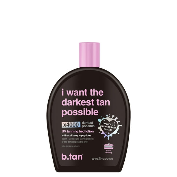 b.tan I The Darkest Tan Possible UV Tanning Bed Lotion with Berry + Peptides - Walmart.com