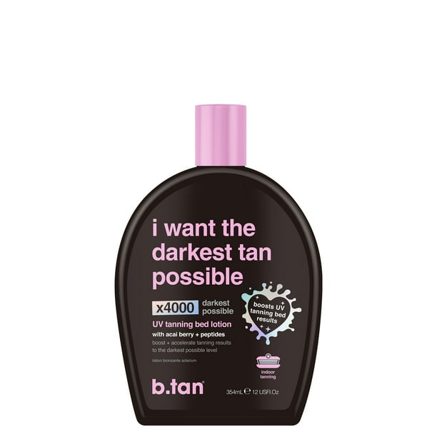 b.tan I Want The Darkest Tan Possible UV Tanning Bed Lotion with Acai