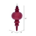 thumbnail image 2 of Vickerman MC197503 13 in. Red Wood Grain Finial Ornament, 2 of 2