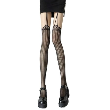 

Amuver Women Suspender Pantyhose Garter Belt Thigh-High Stretchy Fishnet Tights Accessory