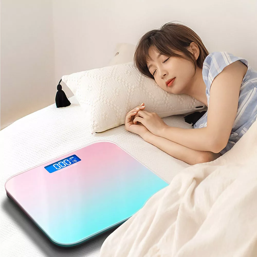 Teyjry Digital Body Weight Scale, High Accuracy, Toughened Glass, 397 lb Capacity, Pink