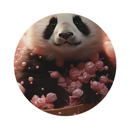 

Lukts Cute Cloud Panda Leather Drinks Coasters Set of 4 Suitable or Drinks Furniture Protection and Easy Clean up