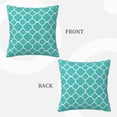 thumbnail image 3 of ZICANCN Green Teal Quatrefoil Decorative Throw Pillow Covers, Bed Couch Sofa Decorative Knit Pillow Covers for Living Room Farmhouse, 18"x18", 3 of 8