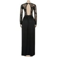 thumbnail image 6 of Njagoc3 Womens Long Sleeve Side - Slit Maxi Dress, Solid Color, Formal Evening & Date Night Outfit, 6 of 6