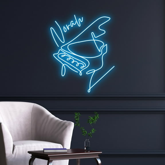 Handmadetneonsign Custom Name Piano Neon Sign, Piano Neon Led, Piano Wall Decor, Neon Sign Bedroom