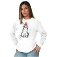 thumbnail image 4 of Cat Lovers Patriotic American Kitty Plus Size Long Sleeve Graphic Tee Shirt Brisco Brands 2X, 4 of 5