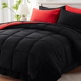 thumbnail image 1 of Juego de edredón Anluoer para cama king size de 7 piezas, negro, para todas las estaciones, 1 of 7