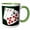 Green/White, variant on 3drose, Poker Hands Full House Ace Ten, 15oz Two-tone Yellow Mug