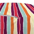 thumbnail image 3 of Colorful Pouf Cover with Zipper, Vertical Lines with Torn Paper Effect Tropical Colors Striped Pattern Summer Time, Soft Decorative Fabric Unstuffed Case, 30" W X 17.3" L, Multicolor, by Ambesonne, 3 of 5