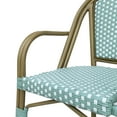 thumbnail image 5 of Cecil Aluminum and Wicker Outdoor French Bistro Chairs, Set of 4, Light Teal, White, and Wood Print, 5 of 8