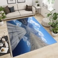 thumbnail image 2 of Landscapes Rugs for Bedroom - Wooden Planks Rug, Bathroom Rug, Mountains Carpet for Living Room, Lakes Area Rugs, Blue Sky Clouds Carpet, Natural Style Home Decor & Gifts 5x8ft, 2 of 6