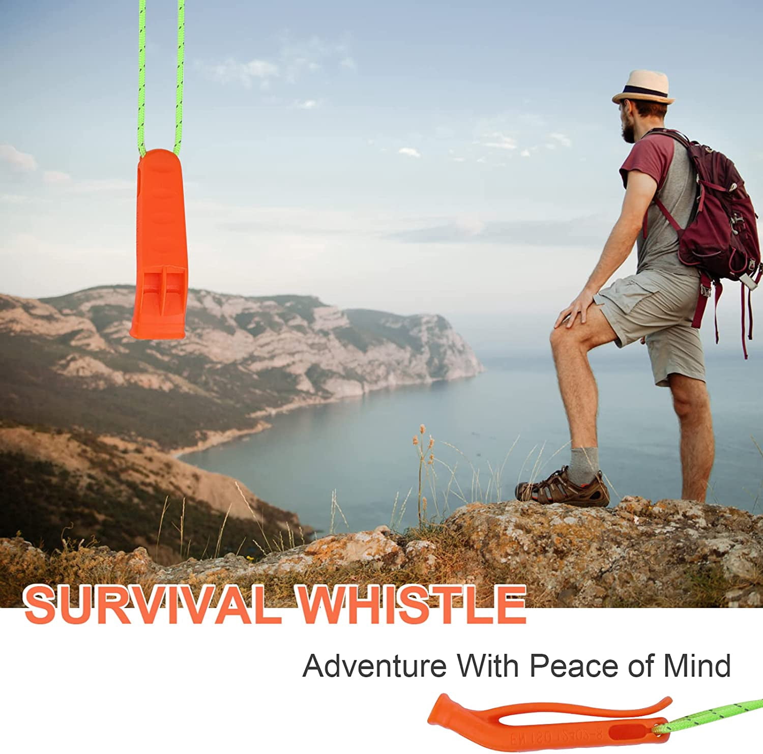 Sifflets De Survie - Lot De 5 Avec Lanière Réfléchissante | Pour Randonnée, Sport, Sécurité | Plastique ABS, Son Puissant, Portable - 6