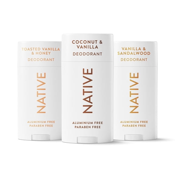 Native Aluminum-Free Deodorant, Vanilla Variety Pack, 2.65 Ounce (Pack of 3)