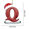 thumbnail image 3 of Adornos navideños acrílicos con letras del alfabeto (26 piezas) | Colgantes de letras 2D con gorros de Papá Noel | Decoraciones navideñas personalizadas para árboles, coronas, hogar, oficina,, 3 of 6