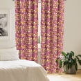 thumbnail image 2 of Ambesonne Geometric Curtains, Vintage Circles Round, Pair of 28"x84", Multicolor, 2 of 5