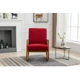 thumbnail image 2 of Rocking Chair with Cushion, Adult Single Sofa & Old Man Chair, Modern High Back Armchair for Living Room, Comfortable Upholstered Chaise Lounge Chair,  Fabric Padded Seat, Red, 2 of 7