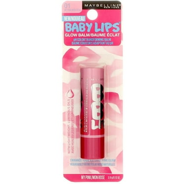 Maybelline Baby Lips Glow Lip Balm, My Pink 0.13 oz (Pack of 3)