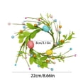 thumbnail image 3 of Oioii Easter Egg Candle Ring Rustic Vintage Multi-Colored Egg Wreath With Berry Accents For Easter Table Centerpieces Spring Home Decor And Front Door Hanging,As Shown, 3 of 6