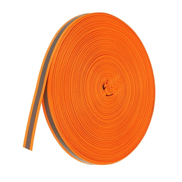 Unique Bargains Bande Réfléchissante, 10mm x 50 Verges Bande Réfléchissante pour Vêtements Imperméables, Orange