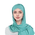 thumbnail image 4 of Wovix Solid Color Design Stretch Head Scarf Instant Hijab for Women Muslim Jersey Turban Ready to Wear Scarf Soft Lightweight For Daily, 4 of 4