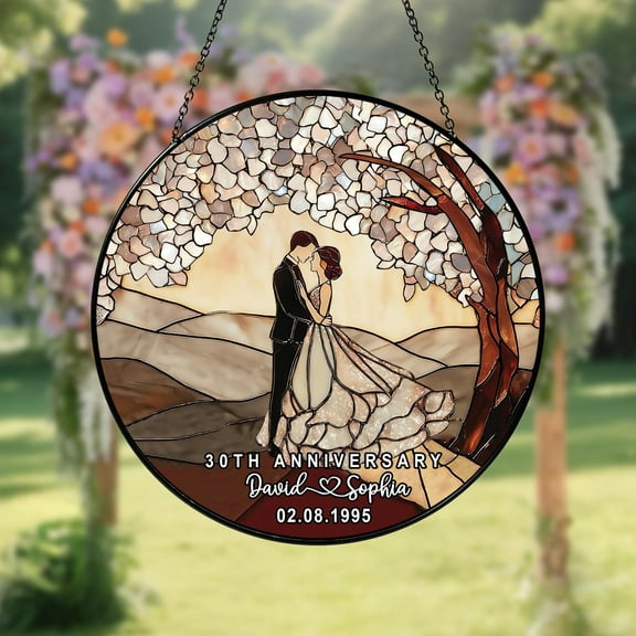 Custom 30th Wedding Anniversary Suncatcher, Tree of Life 30th Anniversary Gift, 30th Wedding Anniversary Keepsake, 30th Wedding Decor