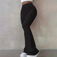 thumbnail image 2 of HAPIMO Women's Solid Color Sweatpants Teens Skinny Legging Pants for Girls Workout Fall High Waist Wide Leg Pants Casual Trousers Spring Business Knitted Ribbed Black M, 2 of 7