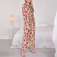 thumbnail image 3 of Lsque Strawberries Pattern Long Sleeve Pajama Set for Women - Soft 2-Piece Sleepwear and Loungewear Set with Pockets, Comfy Nightwear-Medium, 3 of 7