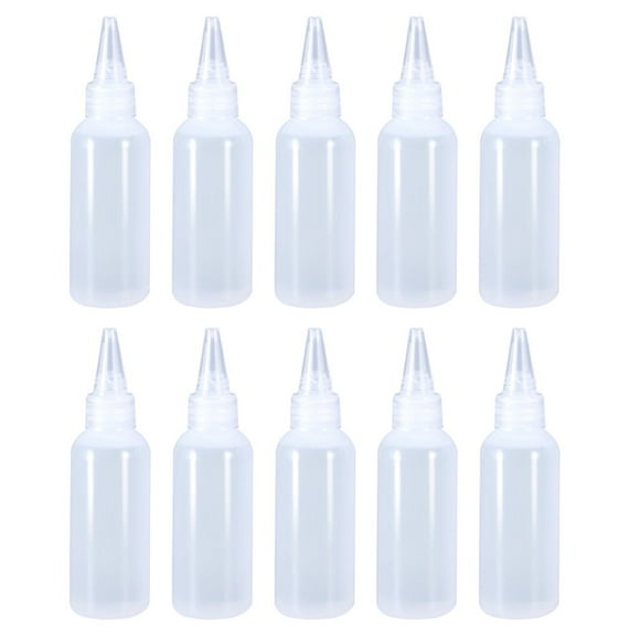 DEBGFS 10Pcs Plastic Squeeze Bottle Small Squirt Jet Sauce Condiment Ketchup Mayo Oil kits 30ml