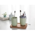 thumbnail image 4 of 1Pcs Travel Toothbrush Cup Multifunction Wheat Stalk Wash Gargle Cup Portable Business Trips Handy Travel Toothpaste Case Holder Container Storage Box Organizer for Travel and Outdoors (Green), 4 of 6