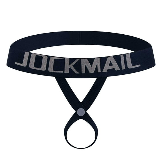 HKEJIAOI Mens Underwear O-Ring Strap Jockstrap Low Rise G-String Briefs, Black S
