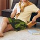 thumbnail image 5 of Balery Tropical Palm Leaves Fern Leaf Pantalones cortos de pijama de punto de algodón para hombre con cinturilla y bolsillos-Large, 5 of 6