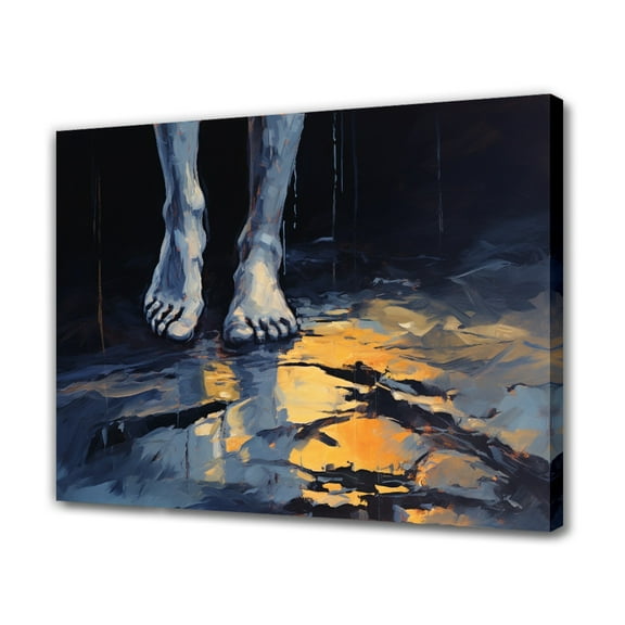 Abstract Art Modern Decorative Painting Feet Framed Canvas Poster Bedroom Decor Sports Landscape Office Room Decor Gift,Frame-style,12x18inch(30x45cm)