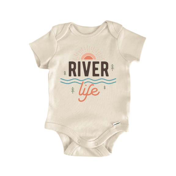 River Boat Lake Life Newborn Baby Bodysuit