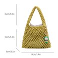 thumbnail image 3 of Bolsa De Almacenamiento Bolso de vagabundo tejido para mujer, embrague femenino de malla a la moda con colgante bonito amarillo Ndcxsfigh Para Estrenar, 3 of 3