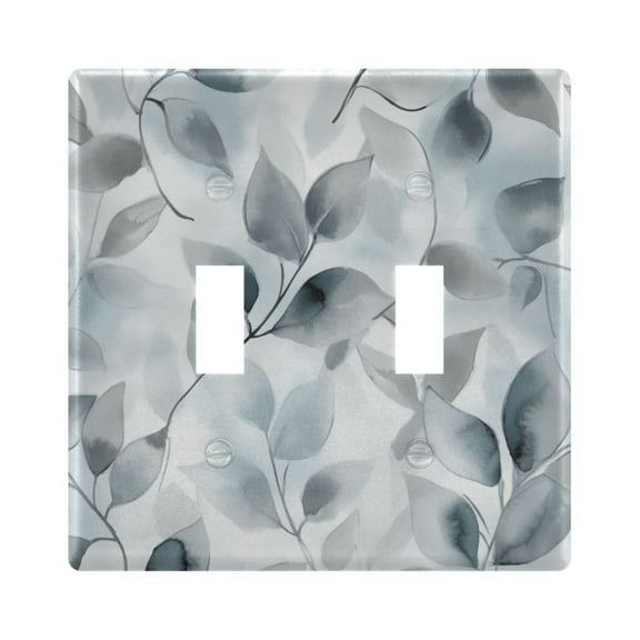 Soft Gray Leaves Decorative Light Switch Plates Switch Cover Decorative Wall Plates Ideal for Living Room Kitchen Bedroom and Study