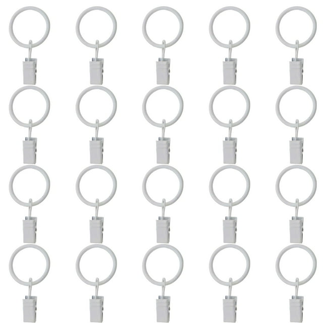 Clip de Fixation sous 10 Crochet de Rideau en Métal Diamètre Intérieur 25MM Anneau de Rideau Clip Anneau Romain 20 Pcs