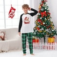 thumbnail image 3 of Santa Believe Holiday Pajamas – Green Plaid with Black Sleeves for Festive Gatherings, Size NB to 6XL with Pet Outfit, 3 of 7
