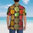 thumbnail image 6 of Balery Spices And Herbs Print Men's Hawaiian Shirts Short Sleeve Beach Shirt Relaxed Fit Vacation Button Down Shirts-XX-Large, 6 of 9