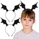 thumbnail image 1 of 3 diademas de Halloween, diadema de murciélago, alas de murciélago negras, pinza para el cabello, 1 of 8