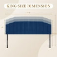 thumbnail image 2 of Upholstered Headboard for Full/Queen Beds - Arched Headboard Wall Mount & Bed Frame Mount, Adjustable Height, Velvet Tufted Modern Vertical Channel Design (Blue, King), 2 of 5