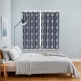 thumbnail image 4 of Blue Pink Geometric Kitchen Curtains 63 Inch Length, Ethnic Boho Modern Abstract Art Grommet Top Bedroom Living Room Curtains, Light Filtering Cafe Curtain Drapes 2 Panels Set 84''x63'', 4 of 9