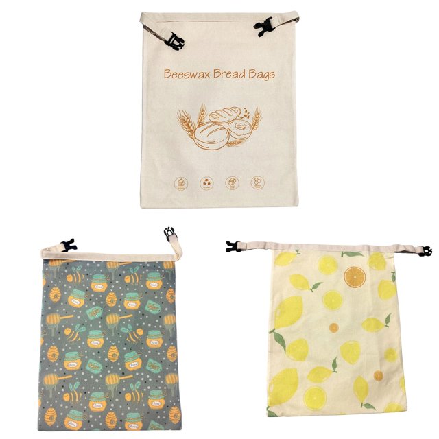 Food Storage Containers Beeswax Bread Bag Reusable Closure Bread Bags for Homemade Breads to Keep Fresh
