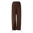thumbnail image 3 of Women Y2k Wide Leg Cargo Pants Drawstring High Waist Trousers Hi Hop Joggers Streetwear, 3 of 6