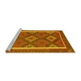 thumbnail image 2 of Ahgly Company Machine Washable Indoor Round Oriental Yellow Traditional Area Rugs, 4' Round, 2 of 4
