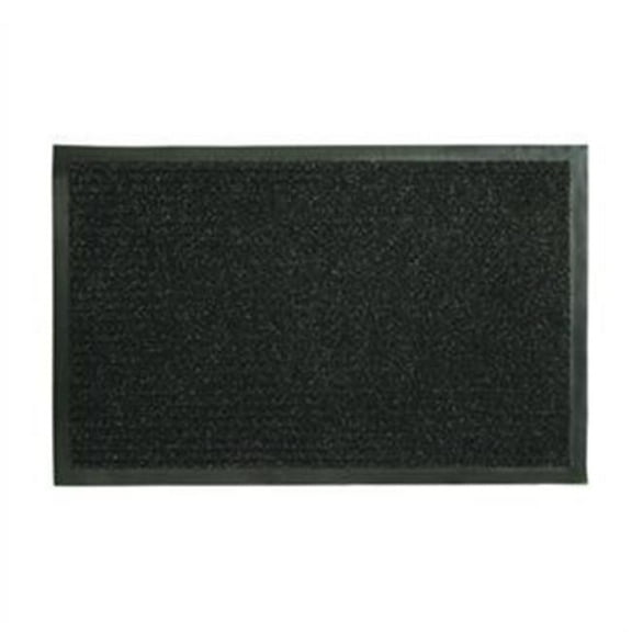 21 x 36 in. Jumbo Dual Rib Floor Door Mat, Charcoal Black