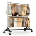thumbnail image 4 of HOKEEPER 550lb Load Commercial Industrial Grade Heavy Duty Z-Base Garment Rack with Add-On Clothes Hanging Bar, Height Adjustable Clothing Rack Silver, 4 of 9