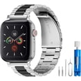 thumbnail image 2 of REQO Metal Bands Compatible with Apple Watch Band 41mm 40mm 38mm 42mm/44mm/45mm/49mm/46mm, Dressy Stainless Steel Chain Strap for Men iWatch Series Ultra/Ultra2/9/8/7/6/5/4/3/2/1 SE, 2 of 7