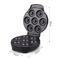 thumbnail image 2 of Mini máquina para hacer donas para vacaciones, apto para niños, desayuno o merienda, postres y más con superficie antiadherente, hace 7 donas, negro, 2 of 5