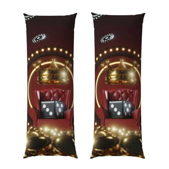 Fotbe Casino King And Playing Cards Funda para Almohada Corporal con Diseño, Funda de Microfibra Ultrasuave de 20x54 Pulgadas, Ropa de Cama Elegante